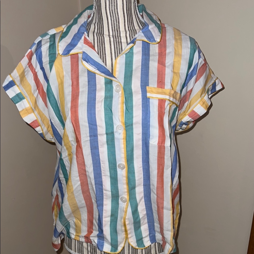 Madewell Multicolor Vertical Stripe Button-Down Top
